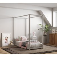 Zara Four Poster Bed Frame - White / Single