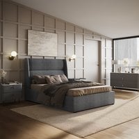 Rumba Ottoman Bed Grey Kingsize - Grey