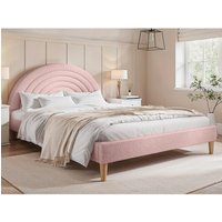 Ava Boucle Bed - Pink / Double