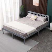 WestWood No Footboard Wood Bed - Grey / King