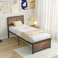 Rustic Modern Bed Frame - Brown