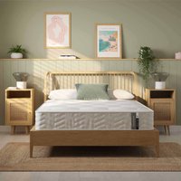 Egyptian Cotton and Eco-Comfort Spring Hybrid Mattress - White / 150cm