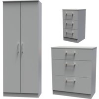Devon Ready Assembled 3 Piece Bedroom Set - Dusk Grey / 6