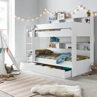 Olly White Storage Bunk Bed   - White / No Drawer / Pocket Mattresses