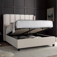 Aurora Warmstone Velvet Ottoman Bed - Warm Stone / 220cm
