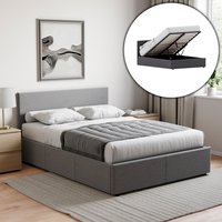 Veronica Fabric Ottoman Bed - Dark Grey Linen / King
