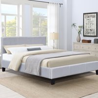 Fabric Modern Gas Lift Ottoman Bed Frame 3ft 4ft 4ft6 5ft Light Or Dark Grey - Light Grey / King