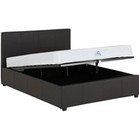 Prado Plus Storage Bed PU Leather - Brown Faux Leather 4'6 Double