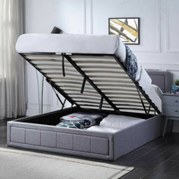 Bailey Ottoman Storage Superking Bed Frame | Grey | Spacious Underbed Storage with Gas Lift Mechanism | No Mattress Included