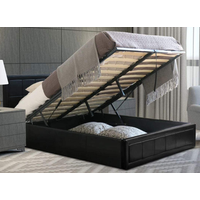 Black Bailey Ottoman Storage Bed Available With Mattress - Black / Single / Yes
