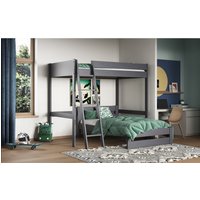 Tera Small Double High Sleeper With L Shaped Small Double Bed Grey  - Grey