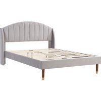 Upholstered Youth Bed with Support Headboard  Grey | Bed Sava