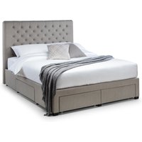 Wilton Deep Button 4 Drawer Bed - Grey Linen - Grey