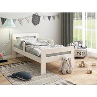 Toddler Bed with Side Rails White - White