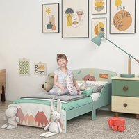 ZONEKIZ Toddler Bed Frame Kids Bedroom Furniture for Boys Girls - Green