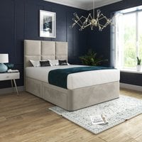 Caprio Upholserted Floorstanding Headboard With Divan Bed Frame - Cream / Small Single