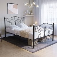 Chicago Metal Bed Frame  Black  Small Double | Bed Sava