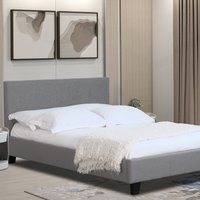 Fabric Modern Bed Frame Light Grey Dark Grey - Light Grey / Single