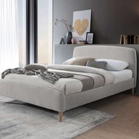 Boucle Bed Frame Teddy Bear Fabric Birlea Otley - Grey / King