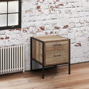 Birlea Urban 2 Drawer Bedside Rustic Bedside Chest | Bed Sava