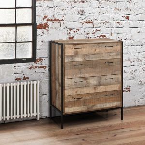 Birlea Urban 4 Drawer Rustic Chest Drawer Chest | Bed Sava