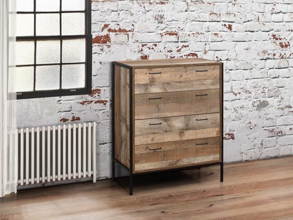 Birlea Urban 4 Drawer Rustic Chest Drawer Chest | Bed Sava