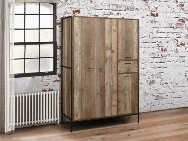 Birlea Urban 4 Door Rustic Wardrobe Wardrobe | Bed Sava