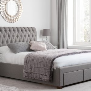 Birlea Valentino 2 Drawer King Size Grey Fabric Fabric Bed | Bed Sava