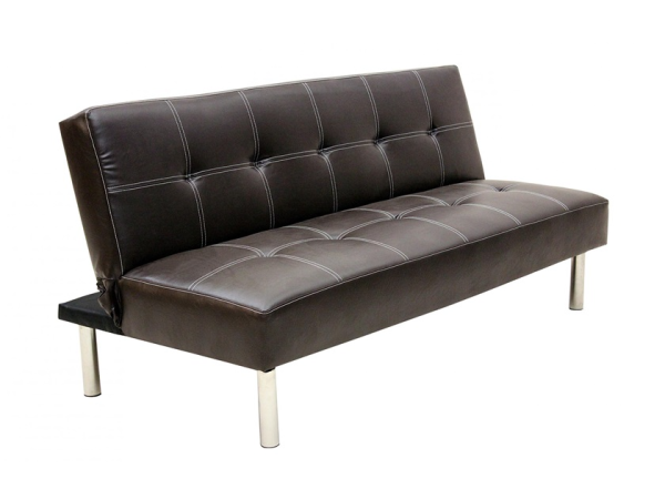 Heartlands Furniture Venus 3 Seater Faux Leather Sofa Bed Black Faux Leather Sofa Bed | Bed Sava