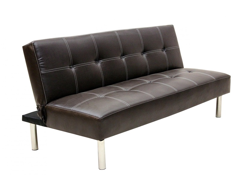 Heartlands Furniture Venus 3-Seater Faux Leather Sofa Bed Black Faux Leather Sofa Bed
