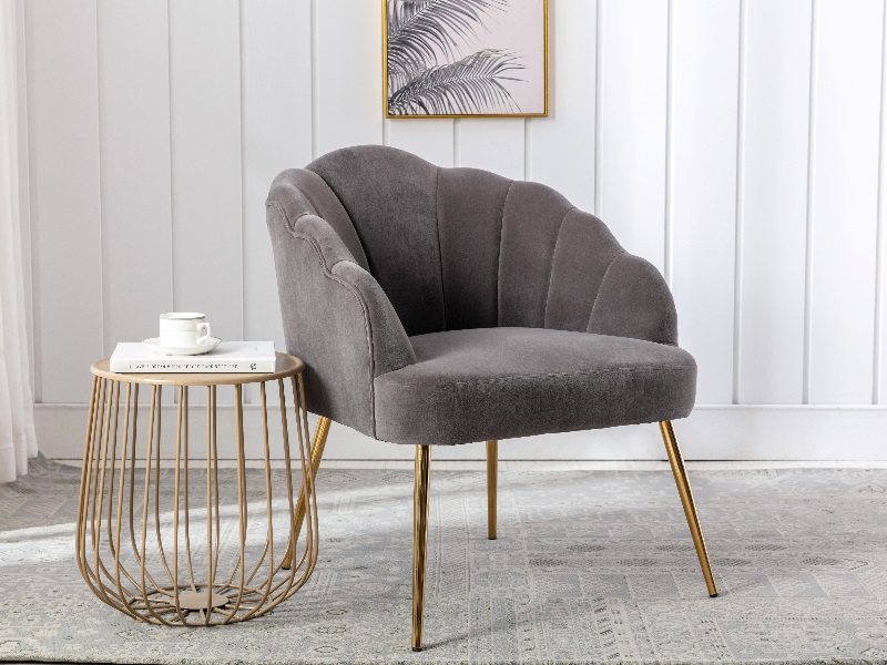 Furniture Express Violet Steel Velvet Stool | Bed Sava