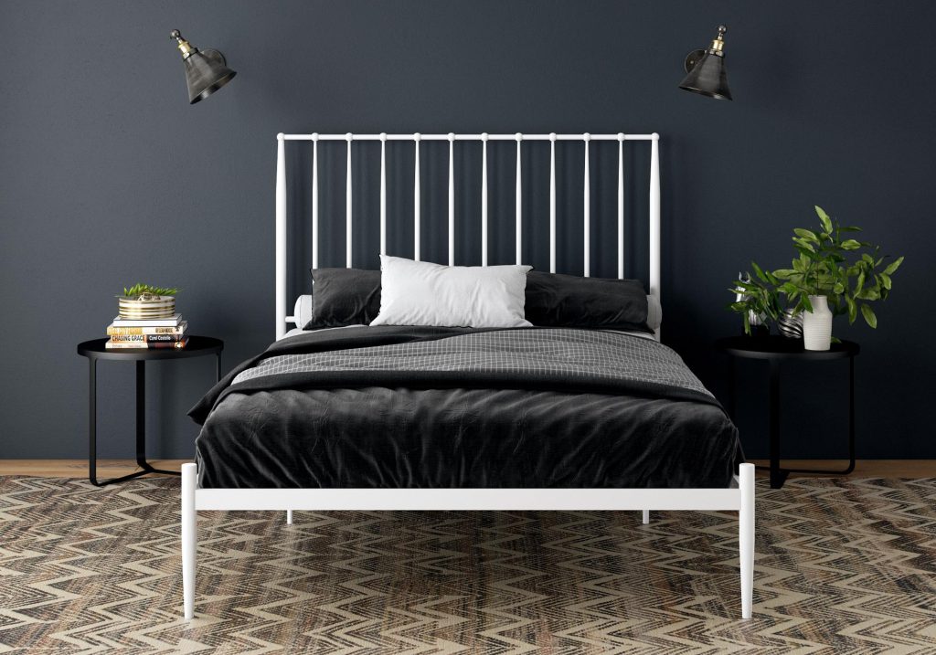 Dorel Giulia Metal Bed-White-Double