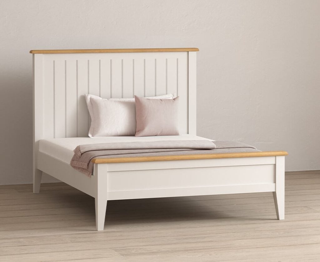Weymouth Oak and Soft White Painted Kingsize Bed