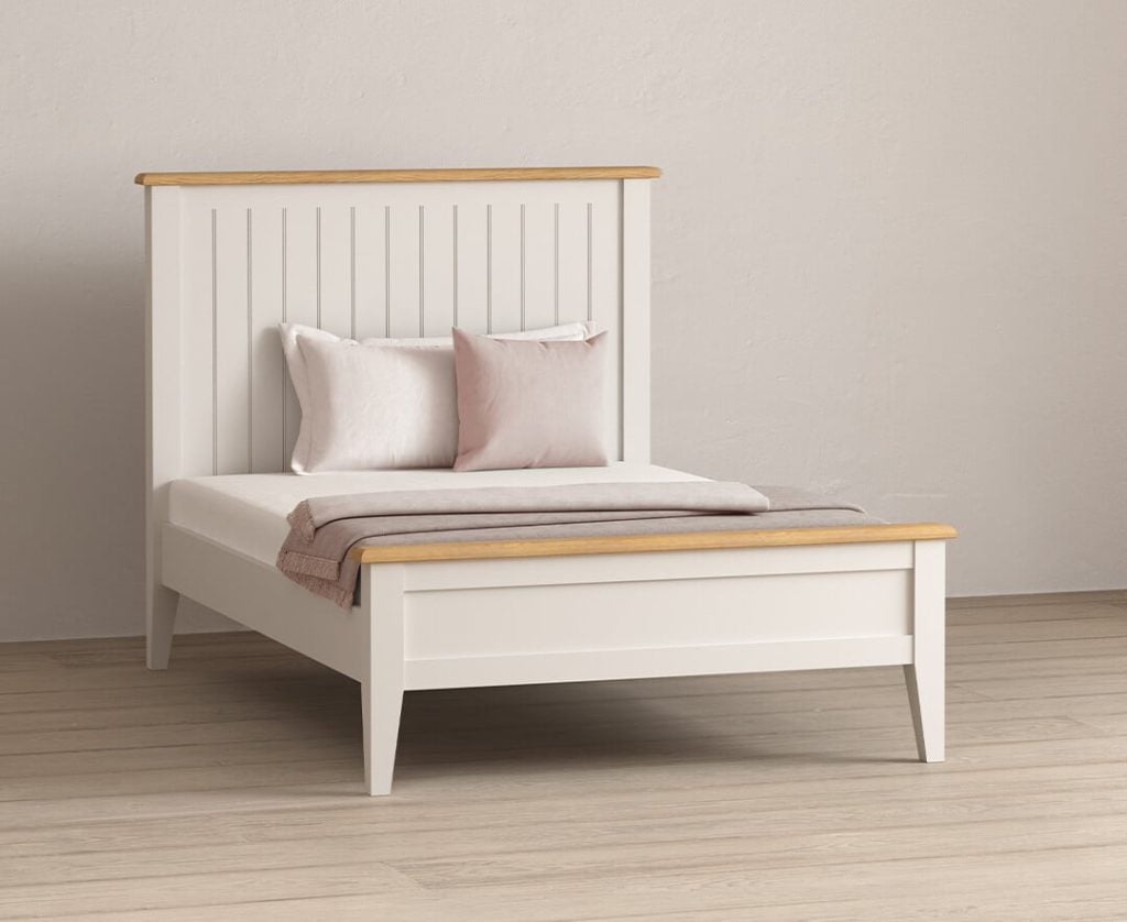 Weymouth Oak and Soft White Painted Double Bed
