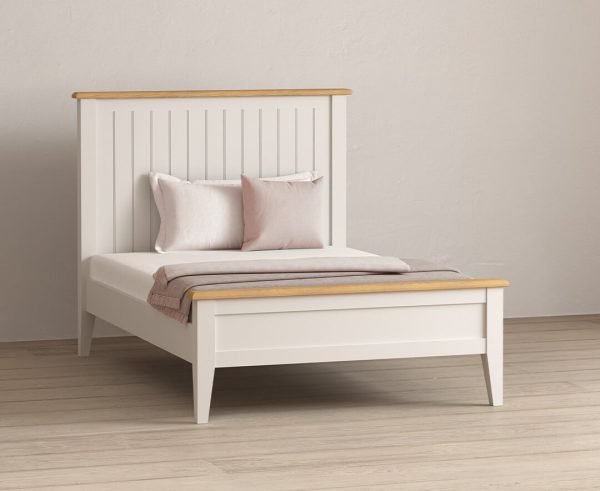 Weymouth Oak and Soft White Painted Double Bed | Bed Sava