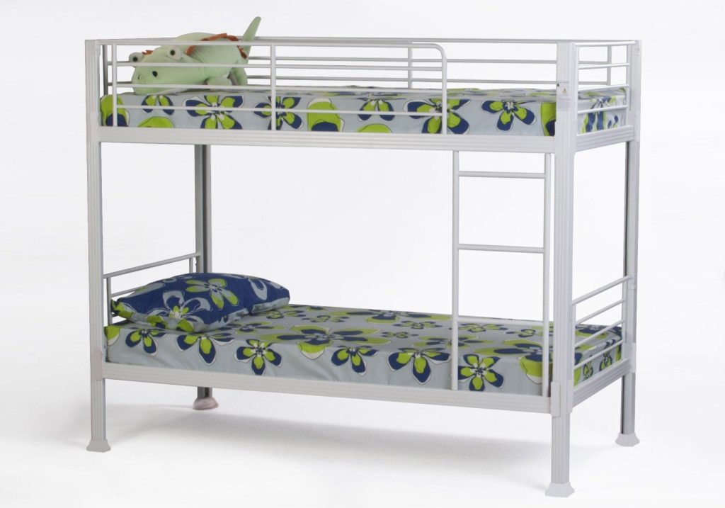 Wholesale Beds No Bolt Bunk Bed-White-Single