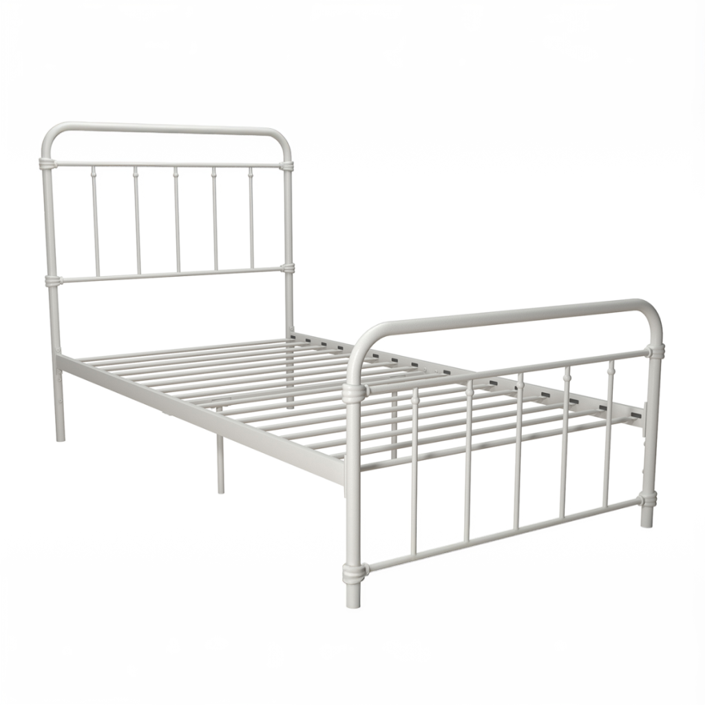 Dorel Wallace Metal Bed Frame-White-Single