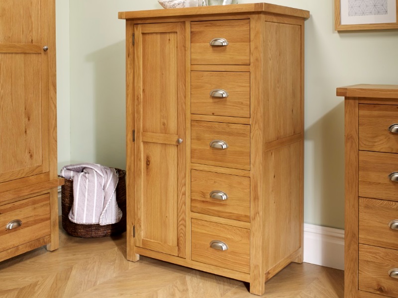 Birlea Woburn 1 Door 5 Drawer Wardrobe Oak Oak Wardrobe