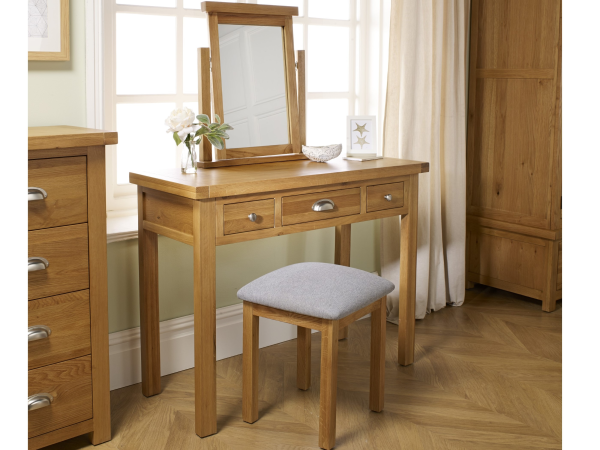 Birlea Woburn 3 Drawer Dressing Table Oak Dressing Table | Bed Sava