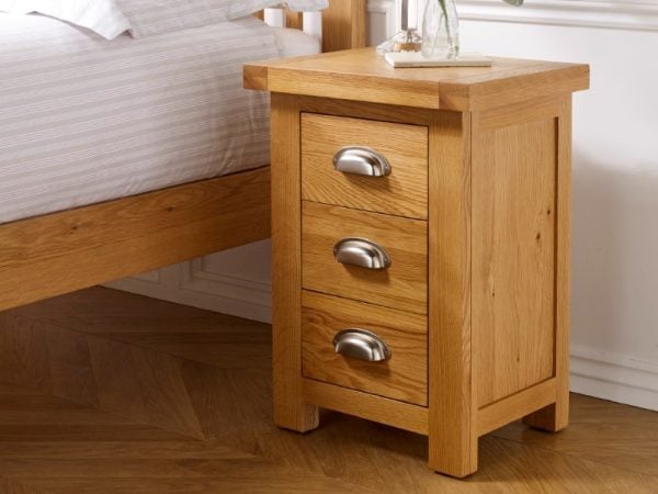 Birlea Woburn Small 3 Drawer Bedside Oak Oak Bedside Chest | Bed Sava