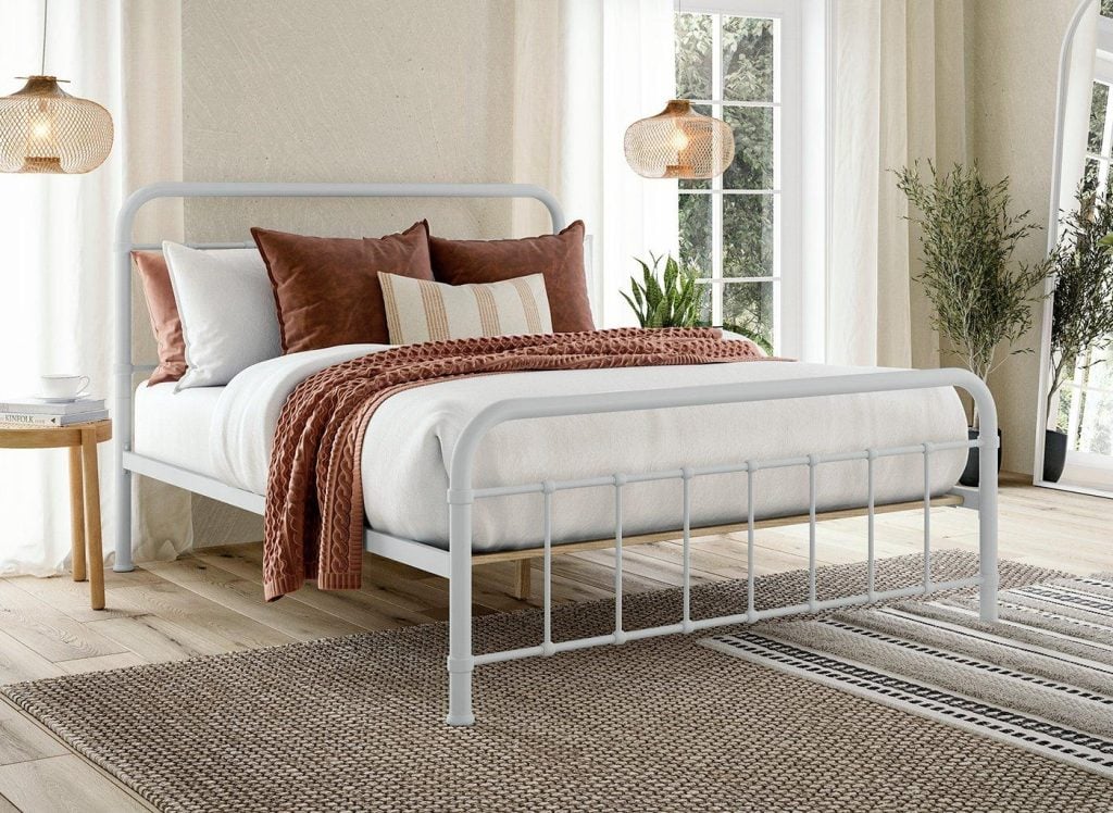 Abbey Metal Bed Frame - 5'0 King - Grey
