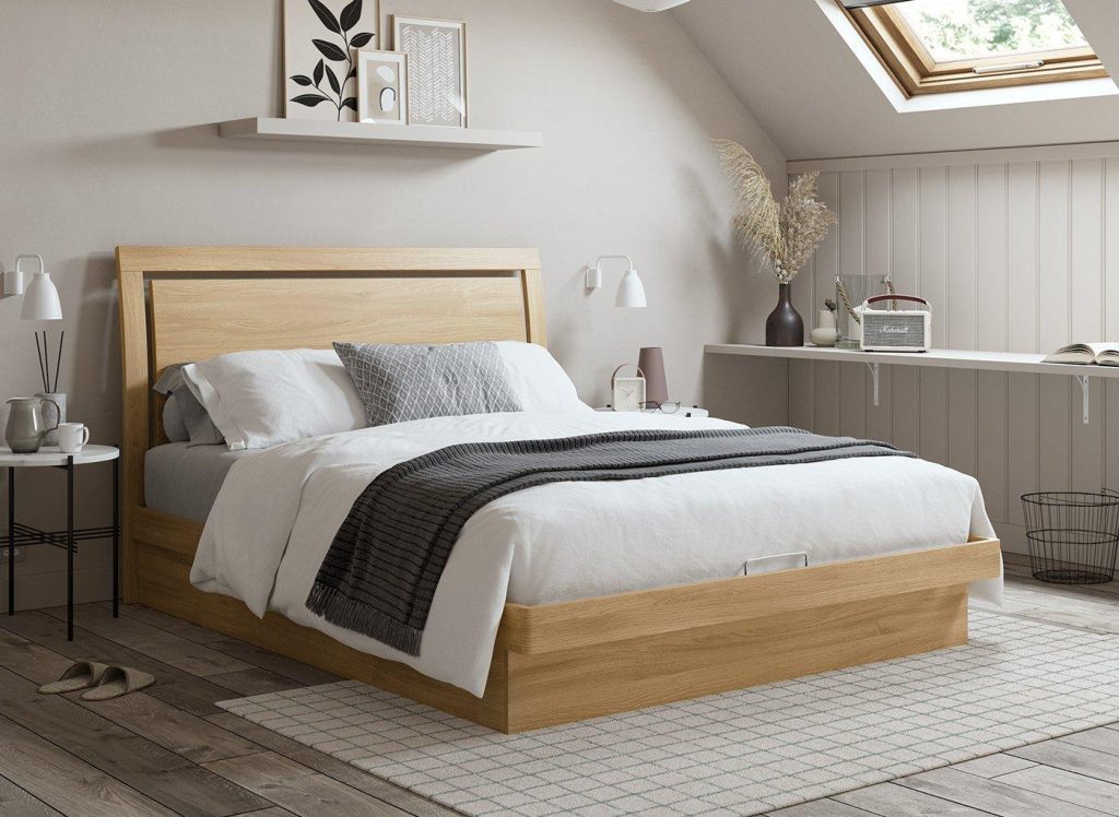 Isabella Wooden Ottoman Bed Frame - 5'0 King - Brown