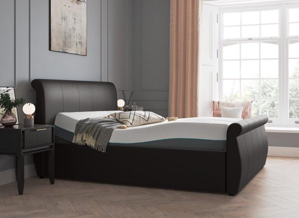 Lucia Sleepmotion Adjustable Upholstered Bed Frame  60 Super King  Brown | Bed Sava