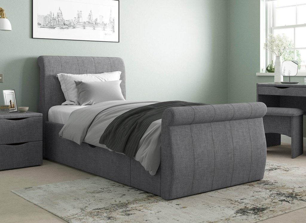 Lucia Upholstered Bed Frame - 3'0 Single - Grey