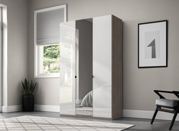 Kirkpatrick Wooden 3 Door Wardrobe  White | Bed Sava