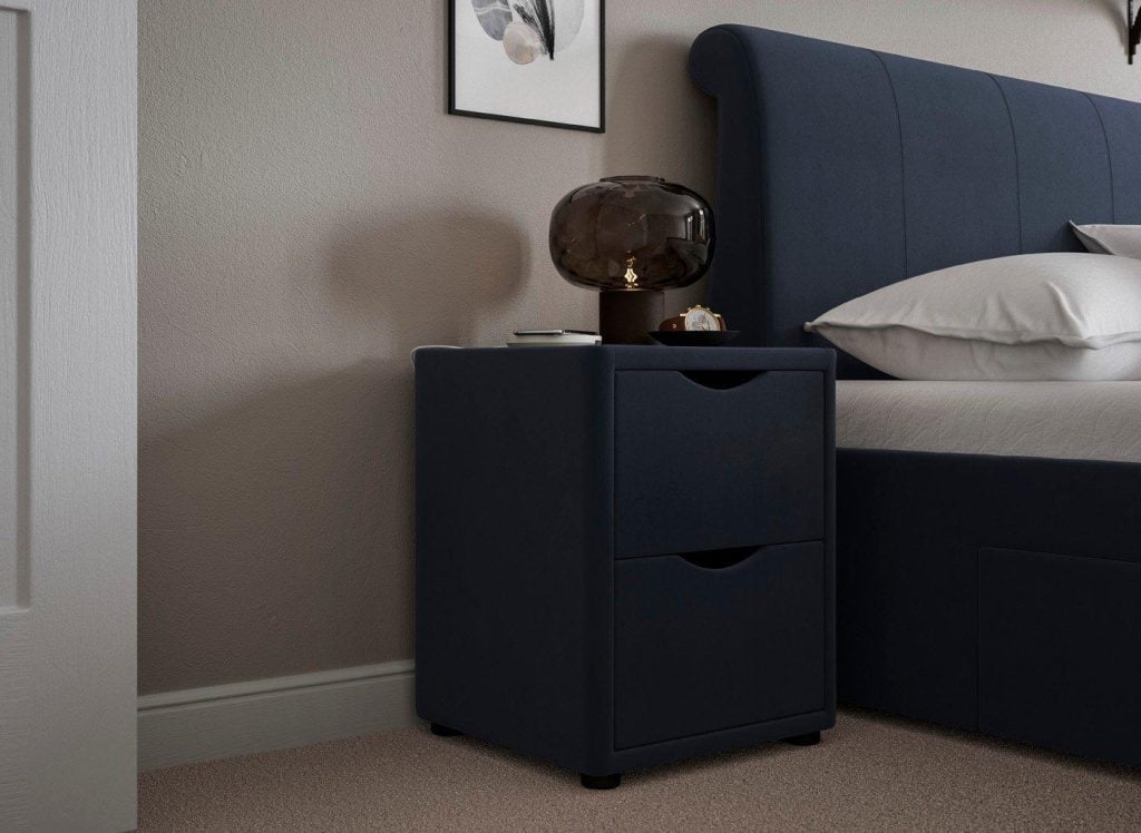 Lucia / Wilson Upholstered Bedside Table - Blue