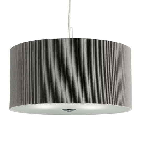 Large 3 Light Silver Drum Pendant With Frosted Glass Diffuser | Bed Sava
