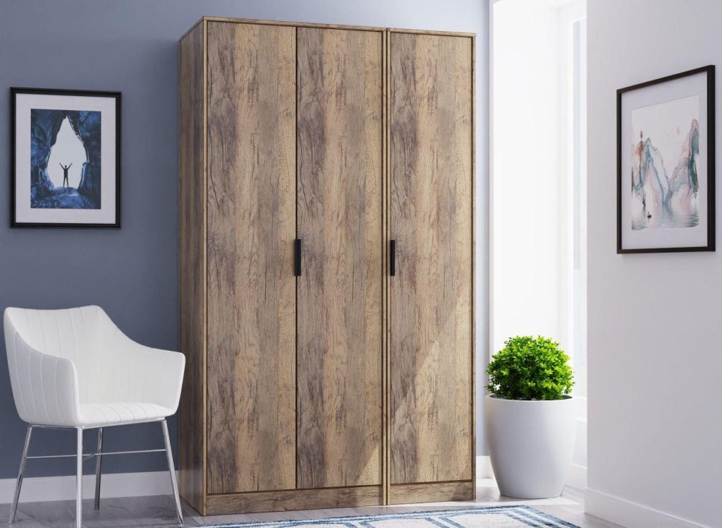 Dakota 3-Door Wardrobe - Brown