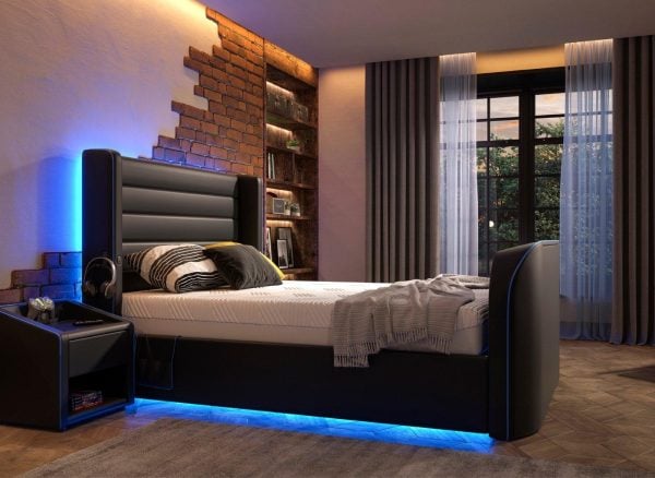 Drift Gaming Sleepmotion 200i Adjustable TV Bed Frame  50 King  Black | Bed Sava