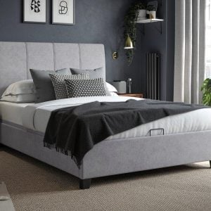 Francesca Upholstered Ottoman Bed Frame  46 Double  Grey | Bed Sava